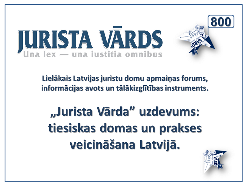"Jurista Vārds" – jau 800. reizi! Sveicam kolēģus!