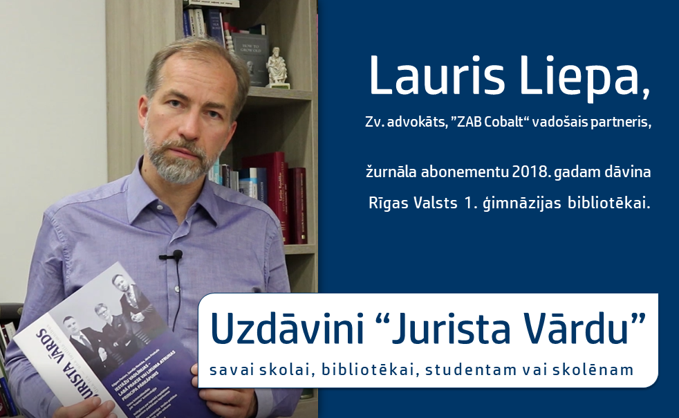 Uzdāvini “Jurista Vārdu”! VIDEO: Lauris Liepa