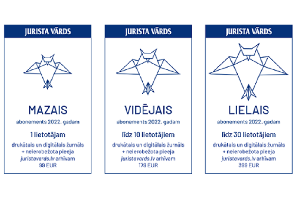 “Jurista Vārds” – abonementu veidi 2022. gadam!