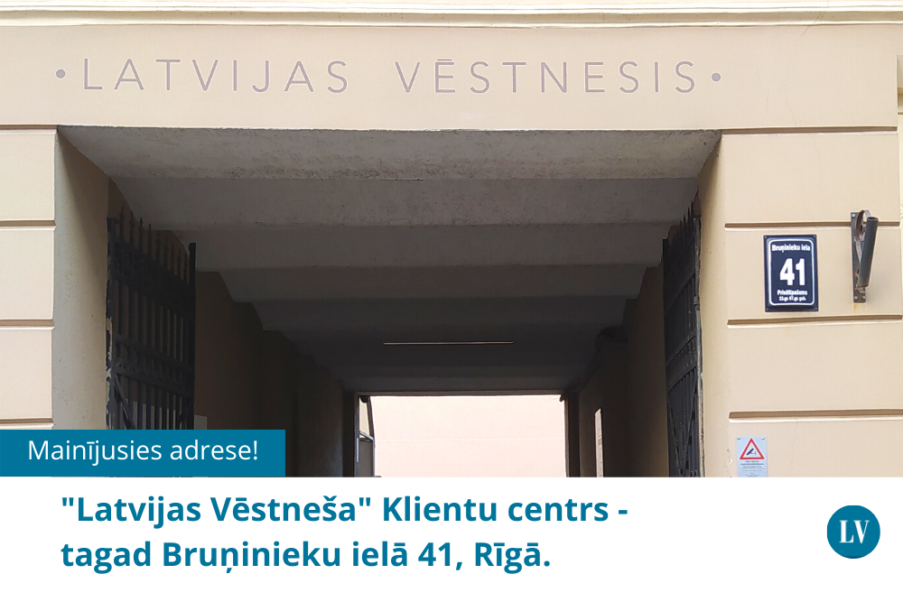 "Latvijas Vēstneša" Klientu centra fiziskās adreses maiņa 