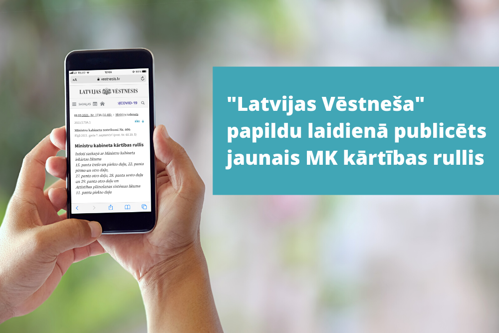 Jaunais Ministru kabineta kārtības rullis stāsies spēkā 9. septembrī