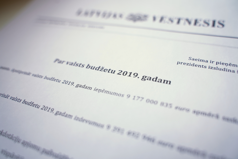 Izsludināts likums “Par valsts budžetu 2019. gadam”