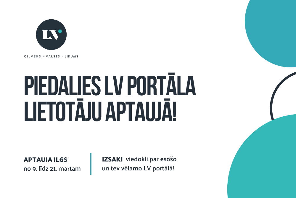 LV portāla lietotājiem! Aicinām piedalīties aptaujā 
