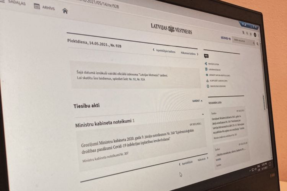Covid-19 un atvieglojumi vakcinētām personām - "Latvijas Vēstnesī" publicēti grozījumi MK noteikumos Nr. 360