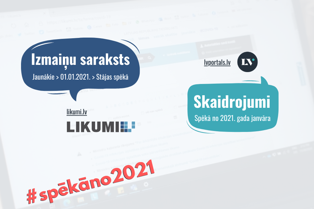 Izmaiņas no 1. janvāra: “Latvijas Vēstnesī” pieejami jaunie tiesību akti un to skaidrojumi