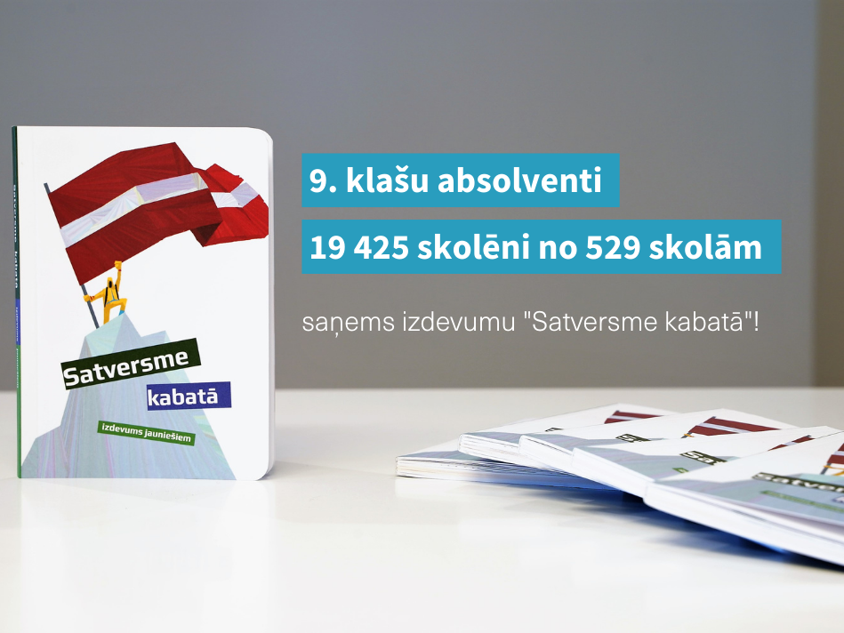 Attēlā redzamas vairākas grāmatas "Satversme kabatā". 