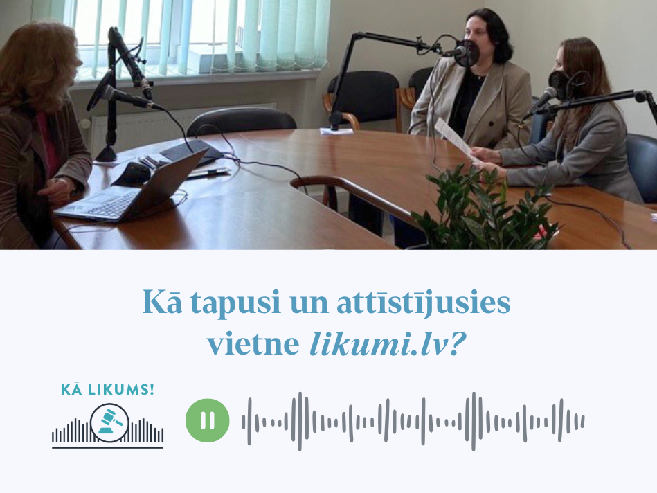 Attēlā vietnes "likumi.lv" darbinieki, ierakstot raidieraksta epizodi. 