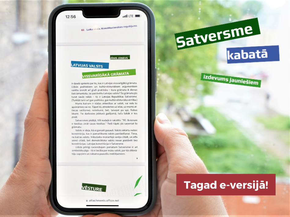 Ikvienam ir pieejama jaunā izdevuma "Satversme kabatā" e-versija 