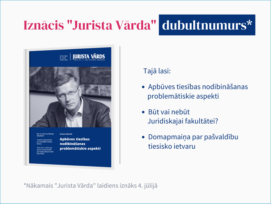 Iznācis žurnāla "Jurista Vārds" dubultnumurs
