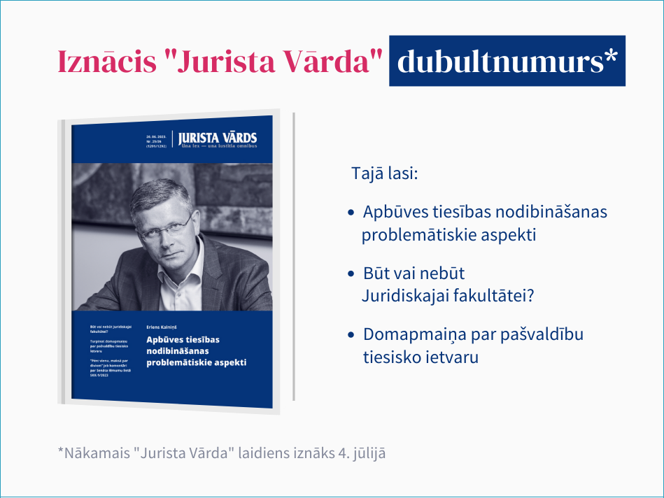 Iznācis žurnāla "Jurista Vārds" dubultnumurs 