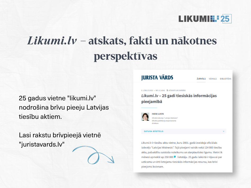 Likumi.lv – 25 gadi tiesiskās informācijas pieejamībā