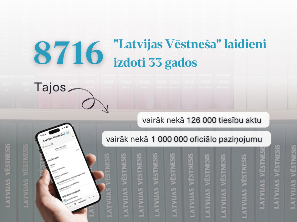 "Latvijas Vēstnesis" – 33 gadi nepārtrauktas oficiālās publikācijas 